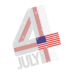 July 4th Independence Day Printable PU Rhinestone Iron On 